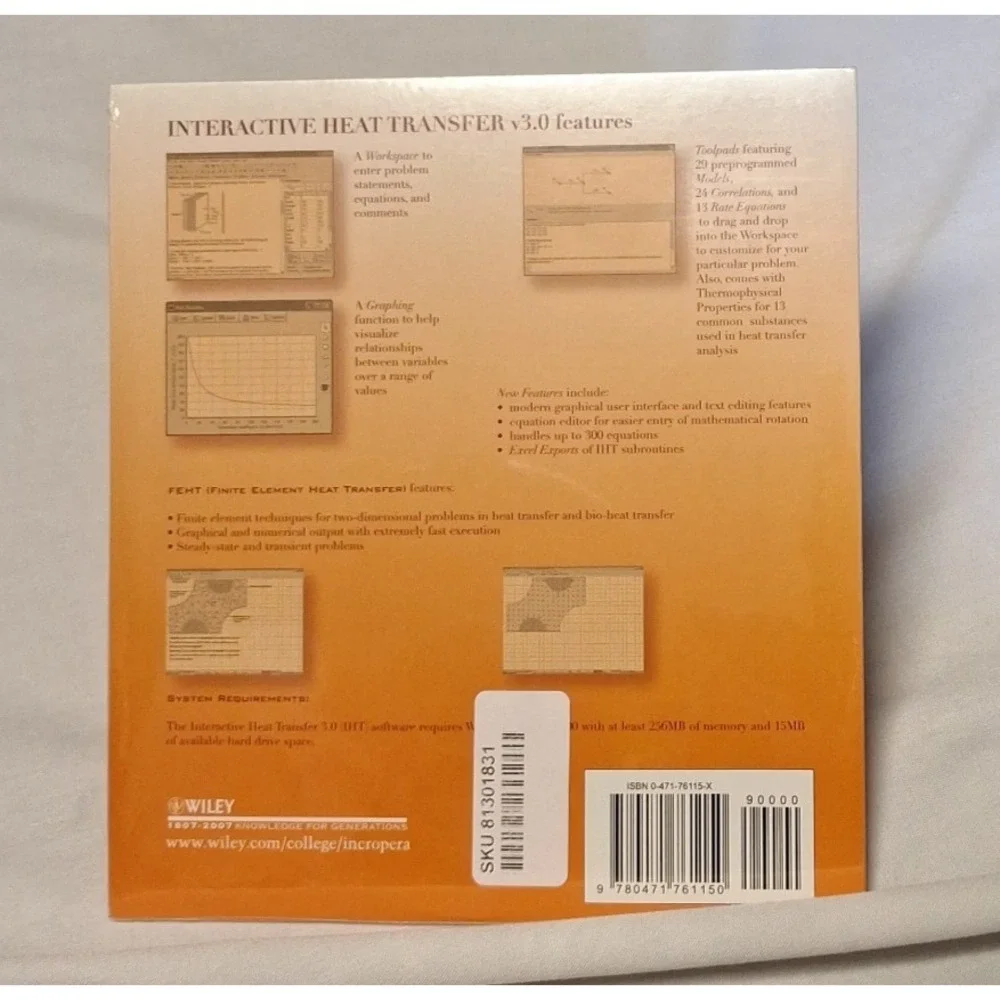 Fundamentals of Heat & Mass Transfer PLUS Free sealed IHT 3.0 & FEHT HC Text 6th